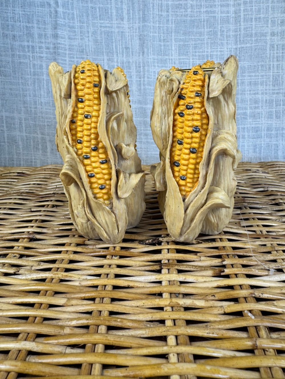 Vintage Corn Candlestick Holders Set Thanksgiving Fall Farmhouse Decor - Picture 2 of 8